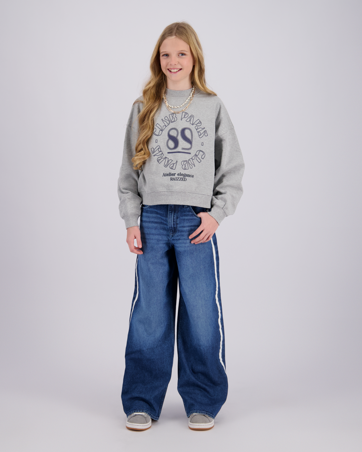Meisjes Wide Leg Jeans Monaco Sporty