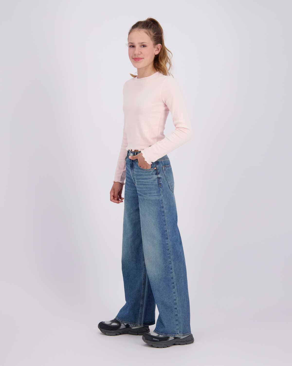 Meisjes Wide Leg Jeans Monaco