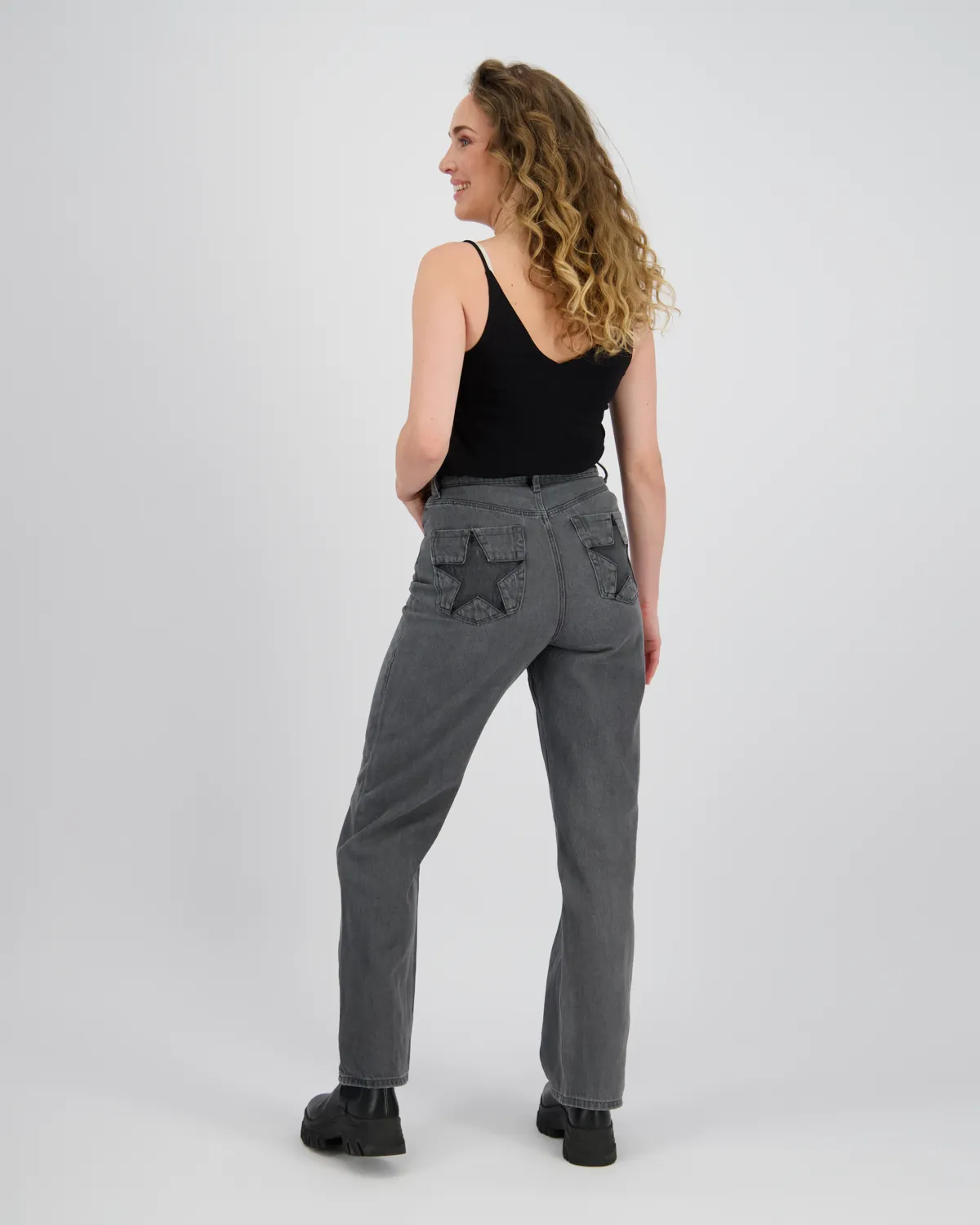 Meisje Straight Jeans Savanna Star | Grijs