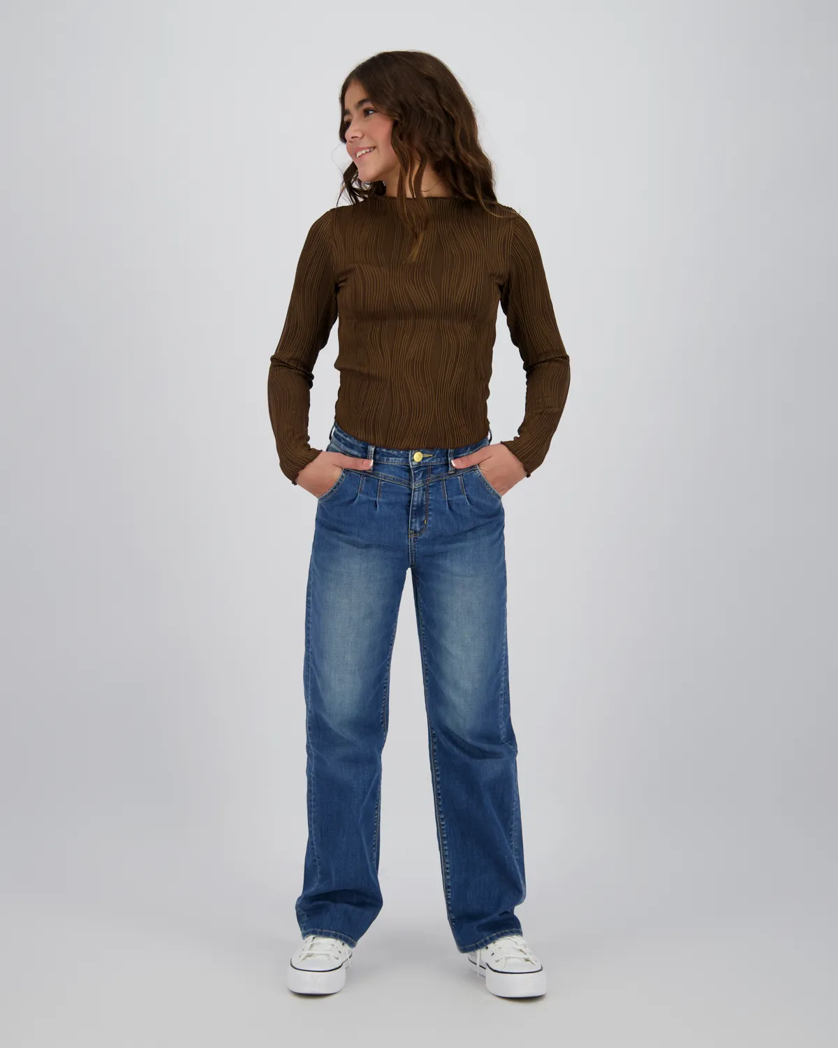 Meisje Long T-shirt Taar | Bruin