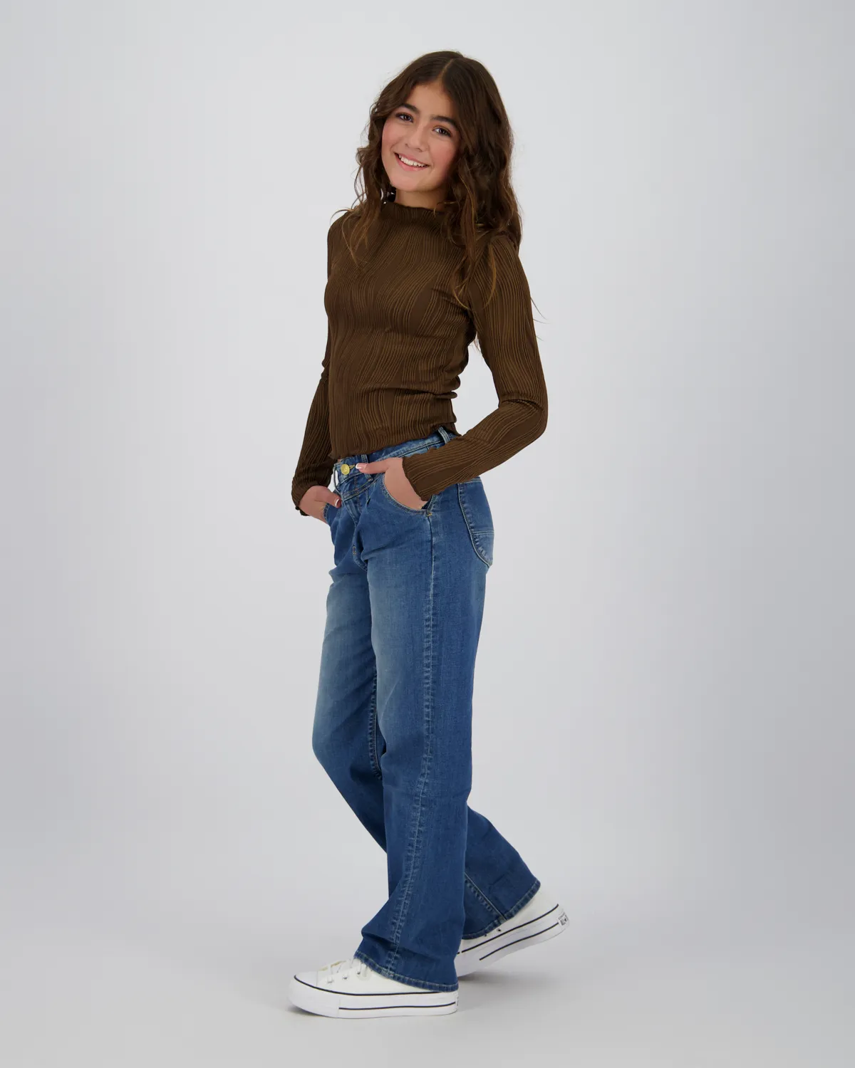 Meisje Long T-shirt Taar | Bruin