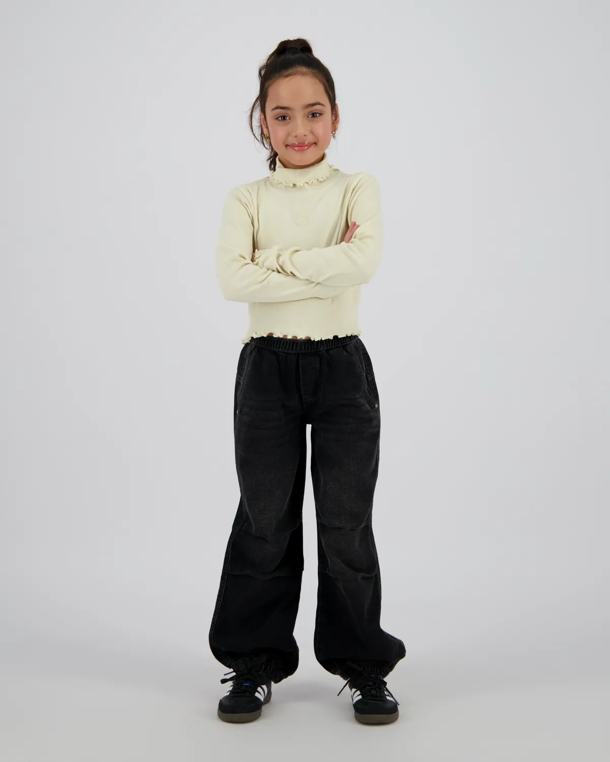Meisje Long T-shirt Tatum | Zwart