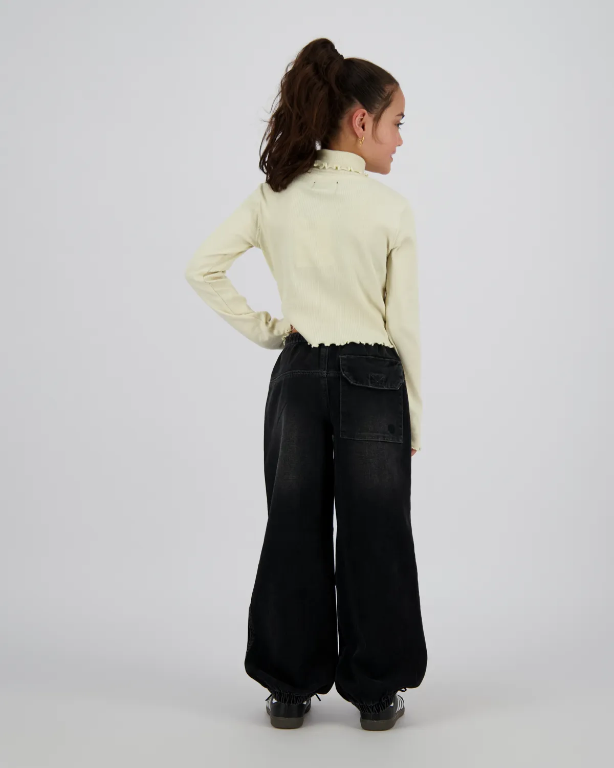 Meisje Long T-shirt Tatum | Zwart