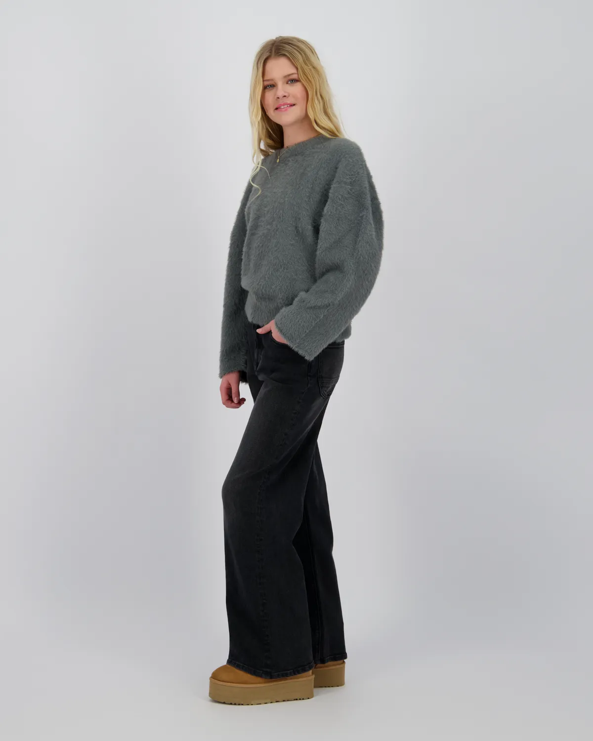 Meisje Comfort Flat knit Kara | Grijs