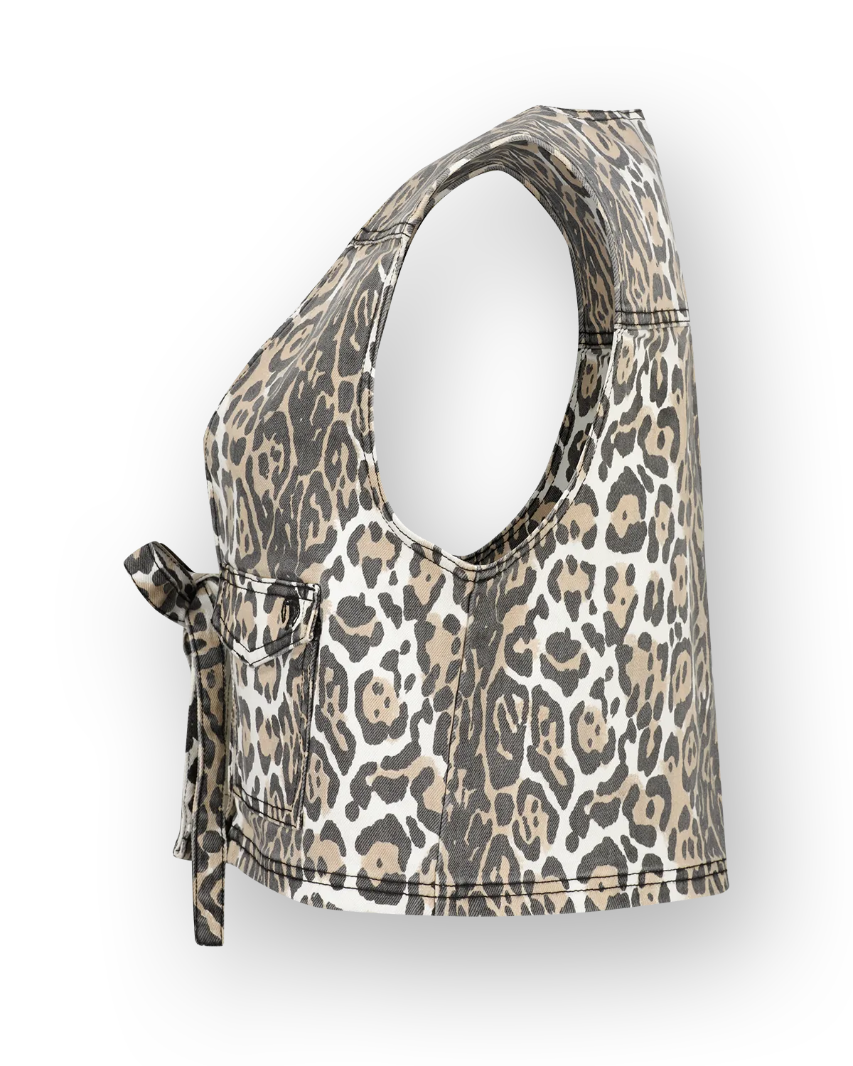 Meisje Gilet Fawn Leopard | Bruin